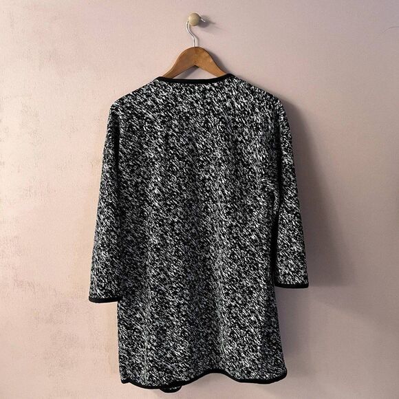 Forever 21 Black & White Marled Open Front Jacket - Picture 2 of 12